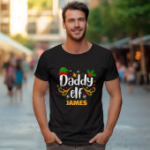 Typografie Daddy Elf Fun Family Matching T-shirt