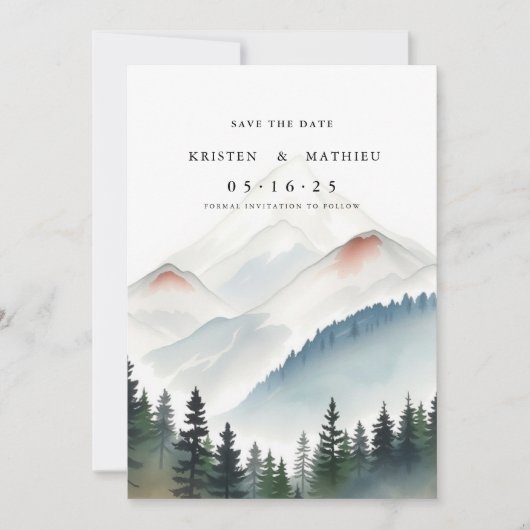 Typografie Digital Mountain Save The Date (Voorkant)