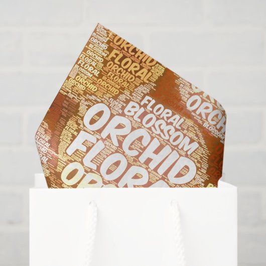 Typografie Embedded Word Cloud Rustic Decoupage Tissuepapier (Cadeauzakje)