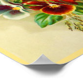  Typografie en decoratieve bloemen Poster (Hoek)