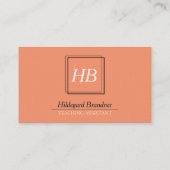 Typografie en zalm visitekaartje (Achterkant)