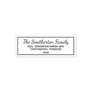 Typografie Familie Achternaam Retouradres Zelfinktende Stempel