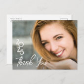 Typografie Foto Afstuderen Dank u Briefkaart (Voorkant / Achterkant)