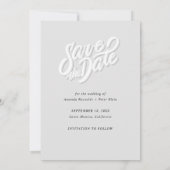 Typografie foto Elegante bruiloft Save The Date (Achterkant)