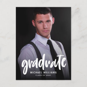 Typografie Foto Guy Afstuderen Aankondiging Briefkaart