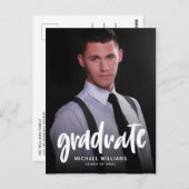 Typografie Foto Guy Afstuderen Aankondiging Briefkaart (Voorkant / Achterkant)