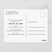 Typografie Foto Guy Afstuderen Aankondiging Briefkaart (Achterkant)