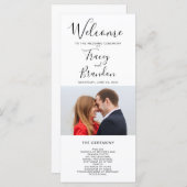 Typografie Foto Moderne Massaceremonie Huwelijk Programma (Voorkant / Achterkant)