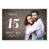 Typografie Foto Trouwtafel Nummer Kaart (Voorkant)