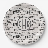 Typografie French Theme Monogram | Parijs | Parfum Papieren Bordje (Voorkant)