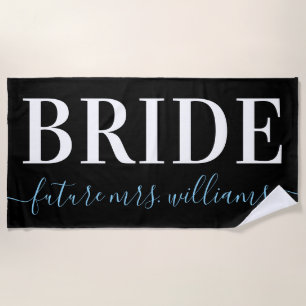 Typografie Future Mrs Bride Blue Strandlaken