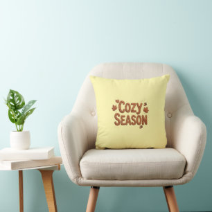 Typografie Gele Worpkussen 'Cozy Season' Kussen