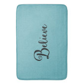 Typografie "Geloof" Black op blauw | Bath Mat (Voorkant Verticaal)