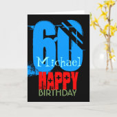 Typografie Gepersonaliseerde 60e verjaardag Groet  Kaart (Gele Bloem)