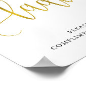 Typografie Gold dambadbadkamerplaat Poster (Hoek)