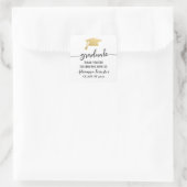 Typografie Goud Afstuderen Pet | Dank u Vierkante Sticker (Tas)