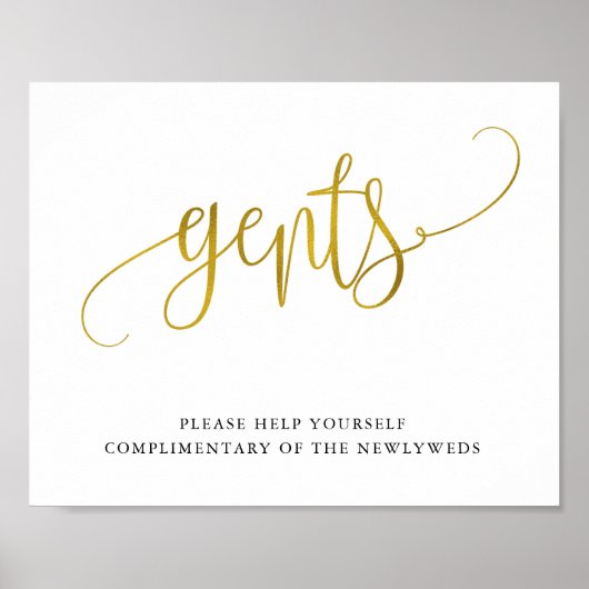 Typografie gougents badkamerbord poster (Voorkant)