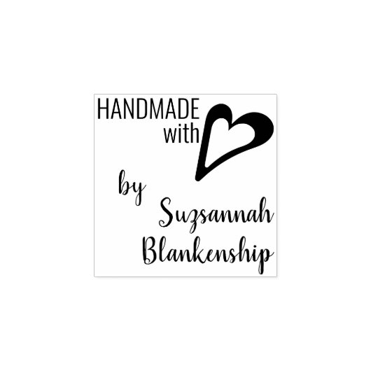 Typografie Handgemaakte Aangepaste naam Hart Outli Rubberstempel (Afrduk)