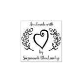 Typografie Handmade Curly Heart WreatCustom Rubberstempel (Afrduk)