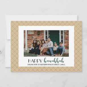 Typografie Happy Chanoeka Family Photo Personalise Feestdagenkaart