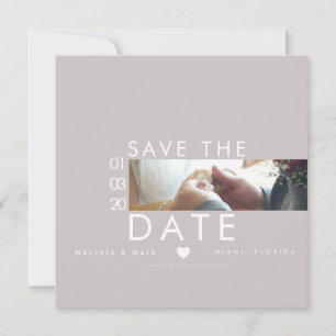 Typografie Hartjes Save The Dates Dunne Foto Postk Kaart