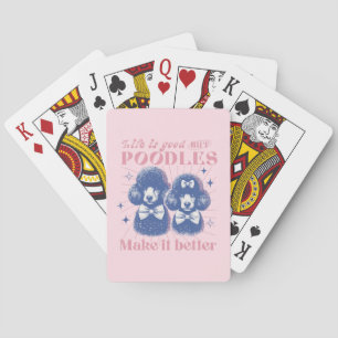 Typografie Het leven is beter met Poodles Pokerkaarten