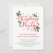 Typografie Holly vertrekt kerstfeest Kaart (Voorkant)