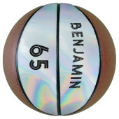 Typografie Holographic Name Player Number Custom Basketbal (Verticaal)