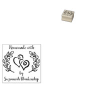 Typografie Homemade Linked Hearts met maatwerk Rubberstempel (Gestempeld)