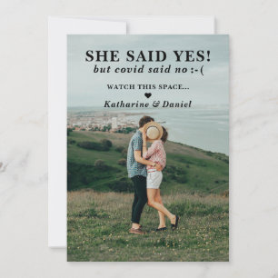 Typografie Huwelijk Uitstel Save The Date