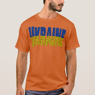Typografie in Blauw Geel Zonnebloemen Oekraïne T-shirt