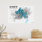 Typografie in de buurt - Madison, WI Poster (Keuken)