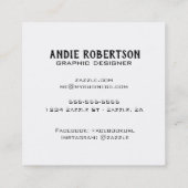 Typografie in Gray Designer Vierkante Visitekaartje (Achterkant)