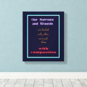 Typografie - Inspirerend citaat op Compassie Canvas Afdruk (Insitu (Houten vloer))