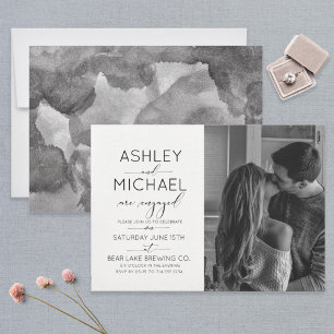 Typografie-kalligrafie Foto Engagement Party Kaart