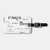 Typografie-kalligrafie Parijs Frankrijk Eiffel Tow Bagagelabel (Voorkant horizontaal)