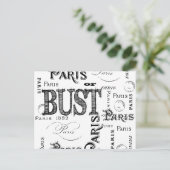 Typografie-kalligrafie Parijs Frankrijk Eiffel Tow Briefkaart (Staand voorkant)