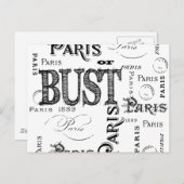 Typografie-kalligrafie Parijs Frankrijk Eiffel Tow Briefkaart (Voorkant / Achterkant)