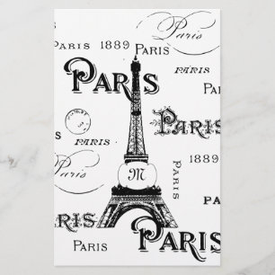 Typografie-kalligrafie Parijs Frankrijk Eiffel Tow Briefpapier