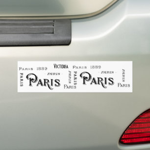 Typografie-kalligrafie Parijs Frankrijk Eiffel Tow Bumpersticker
