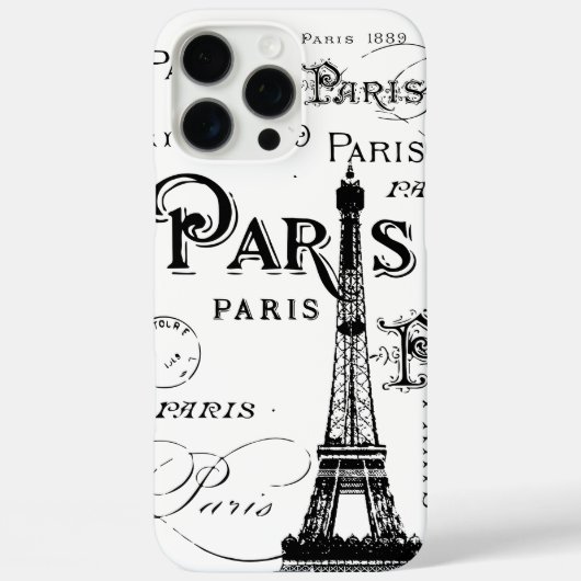 Typografie-kalligrafie Parijs Frankrijk Eiffel Tow Case-Mate iPhone Case (Achterkant)