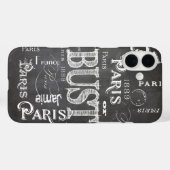 Typografie-kalligrafie Parijs Frankrijk Eiffel Tow Case-Mate iPhone Case (Achterkant (horizontaal))
