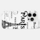 Typografie-kalligrafie Parijs Frankrijk Eiffel Tow Case-Mate iPhone Case (Achterkant (horizontaal))