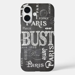 Typografie-kalligrafie Parijs Frankrijk Eiffel Tow iPhone 16 Hoesje