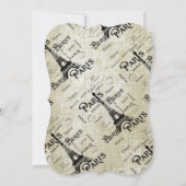 Typografie-kalligrafie Parijs Frankrijk Eiffel Tow Kaart (Achterkant)