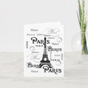 Typografie-kalligrafie Parijs Frankrijk Eiffel Tow Kaart