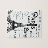 Typografie-kalligrafie Parijs Frankrijk Eiffel Tow Legpuzzel (Horizontaal)