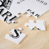 Typografie-kalligrafie Parijs Frankrijk Eiffel Tow Legpuzzel (Zijkant)