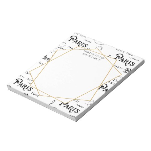 Typografie-kalligrafie Parijs Frankrijk Eiffel Tow Notitieblok (Gedraaid)