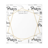 Typografie-kalligrafie Parijs Frankrijk Eiffel Tow Notitieblok (Voorkant)